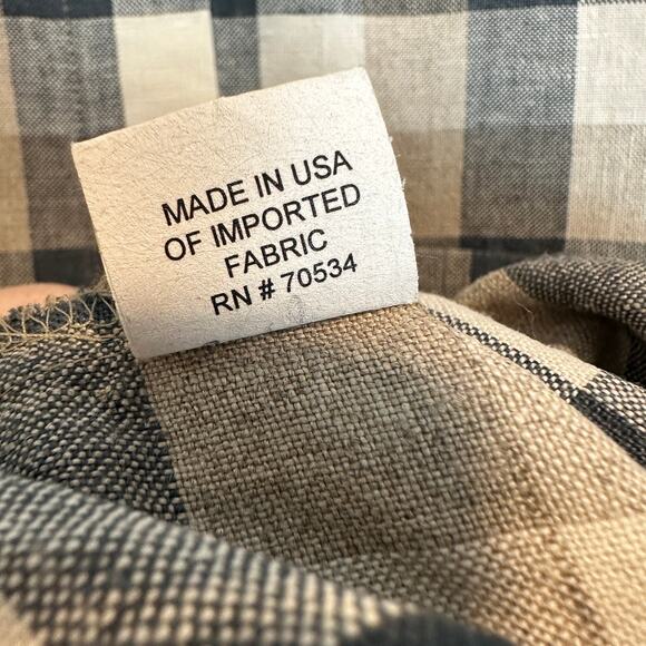 Orvis Linen Check Gingham Button Down Top Shirt Shacket Women's 18 XXL 2X 2XL - Picture 9 of 10